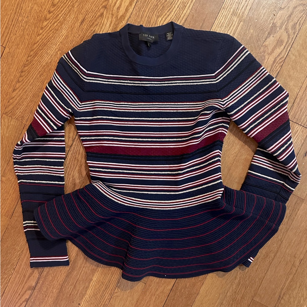 Ted Baker Leytina Striped Peplum Top